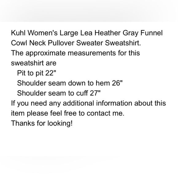 Kuhl Women's Large Lea Heather Gray Funnel sweater - Picture 10 of 10